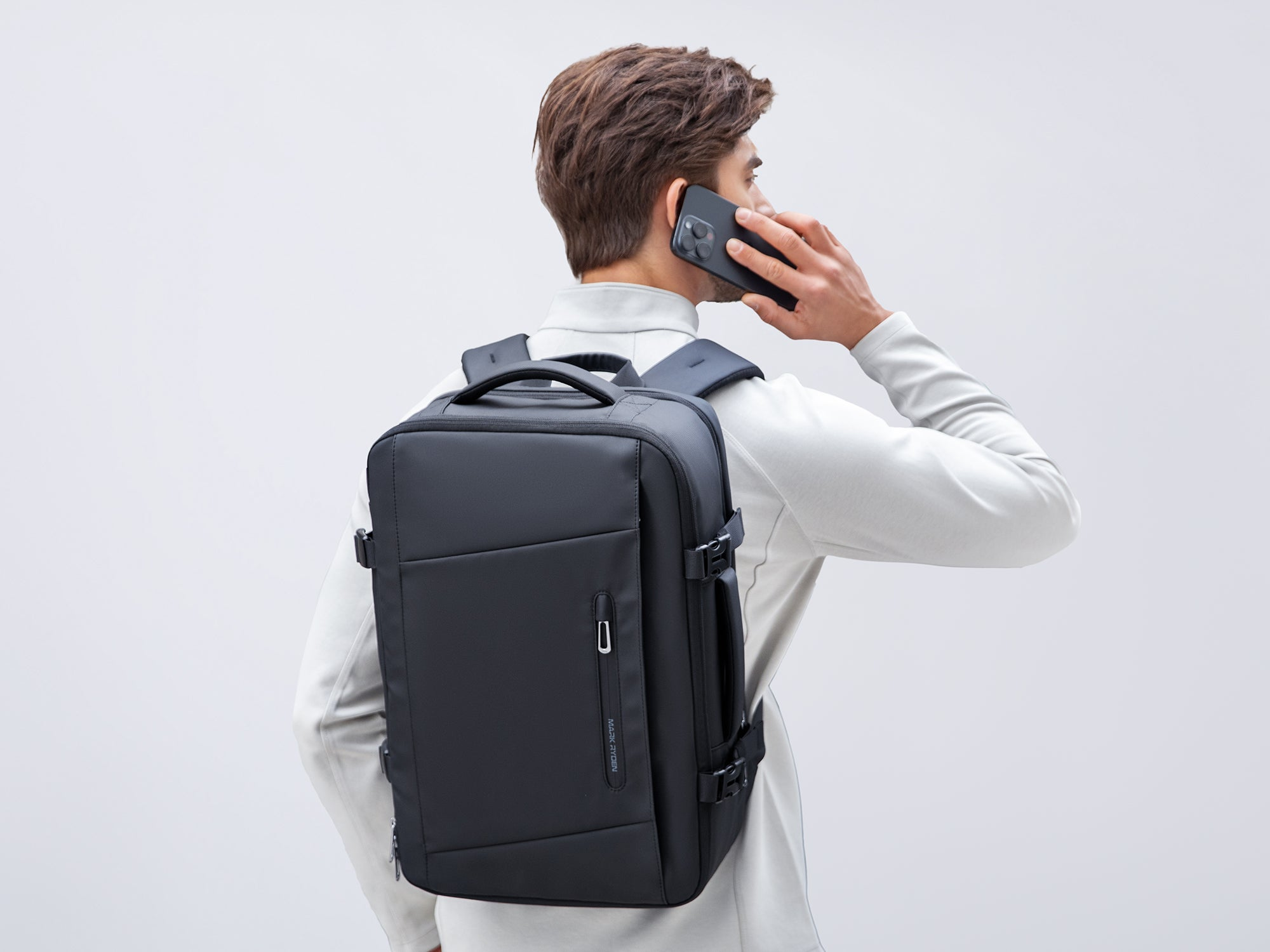 Mark Ryden Expandable Business Backpack For Men & Women - 25L To 40L, Waterproof, USB Port, Laptop Compartment, Green