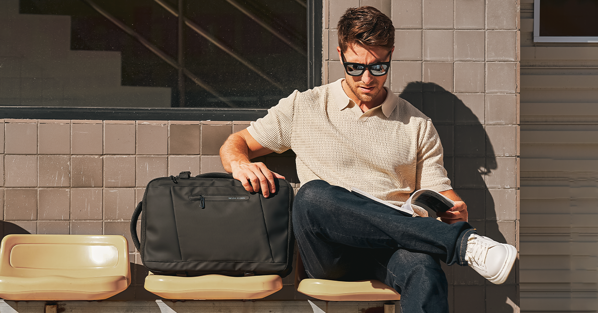 MARKRYDEN Expandos backpack Model view - with Expandable Laptop Backpack