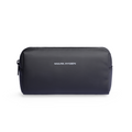 Dark gray portable large capacity traveling toiletries bag with zippered closure and Mark Ryden logo, ideal for organized travel essentials.