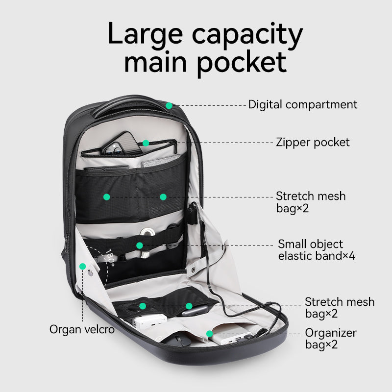 The Ratio Arc Compartment: Hard-shell Waterproof Laptop Backpack