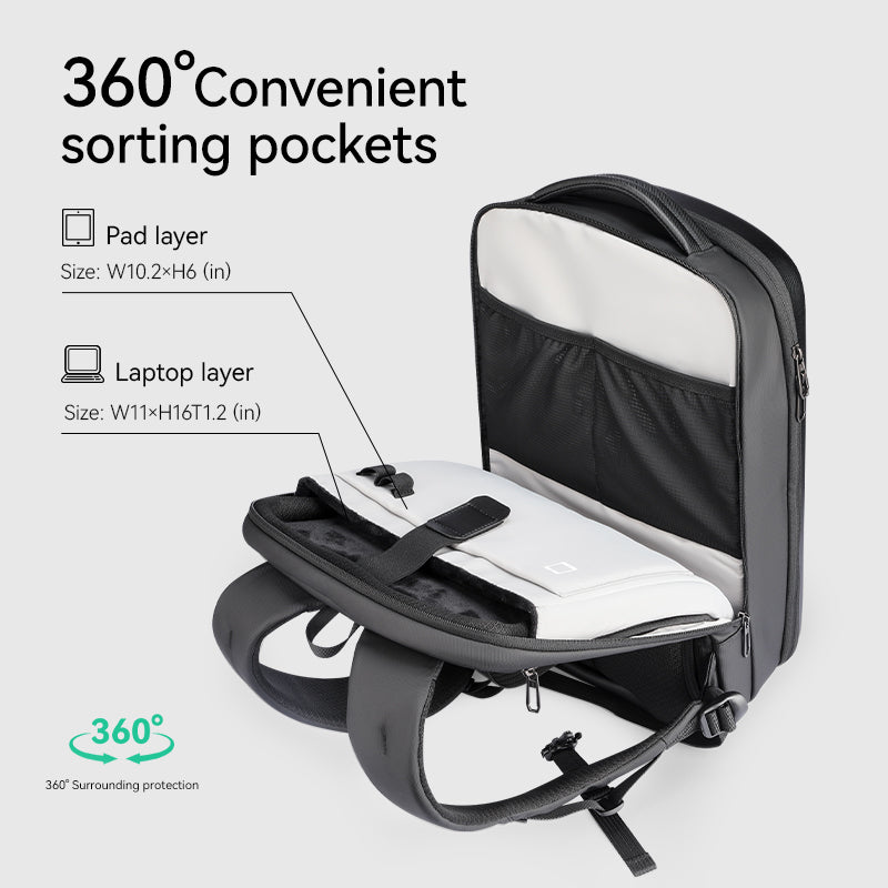 The Ratio Arc Compartment: Hard-shell Waterproof Laptop Backpack