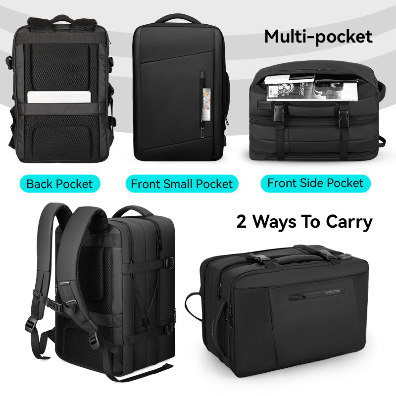 Expandos : sac à dos extensible polyvalent pour ordinateur portable pour voyager toute la journée 