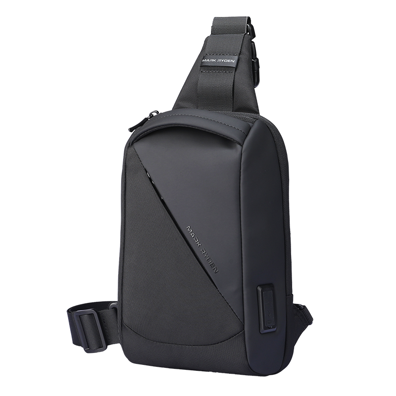 MARKRYDEN ChargeSling Black crossbody bag front view