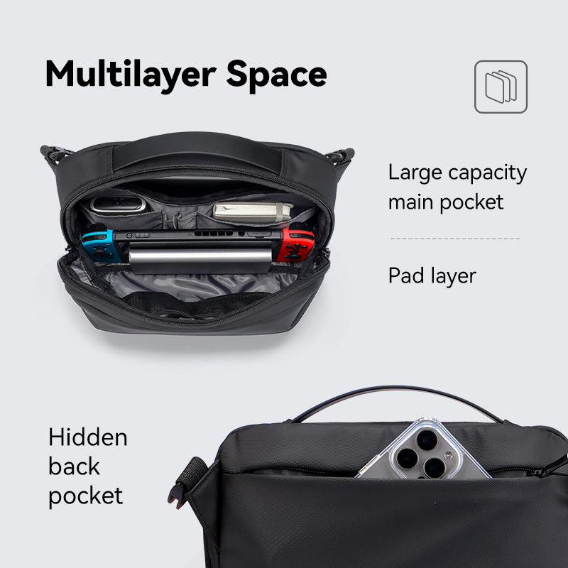 AquaLite: Waterproof PU Leather Sling Bag for the Modern Daily