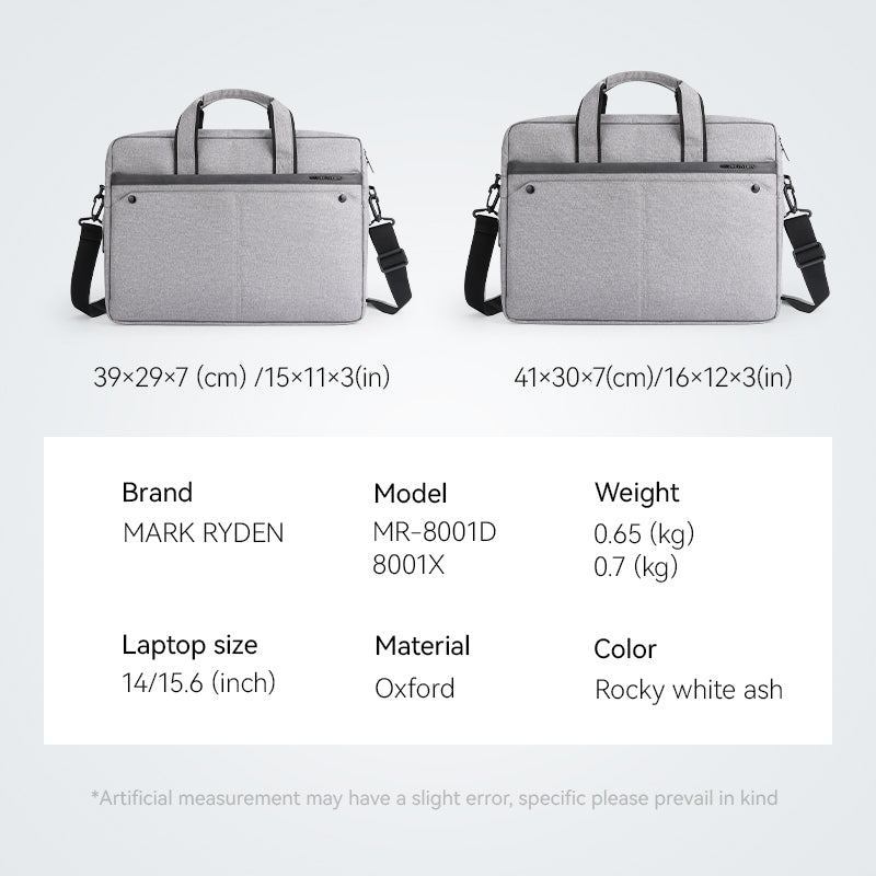 Classic I: MarkRyden Tech Commuter Computer Briefcase 14 / 15.6 inch in Gray