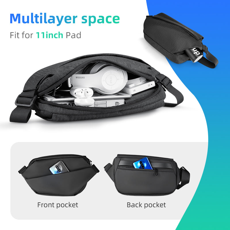 Fingon II - Sac à bandoulière quotidien en cuir imperméable de grande capacité pour les déplacements urbains