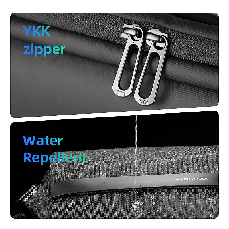 Fingon II - Sac à bandoulière quotidien en cuir imperméable de grande capacité pour les déplacements urbains