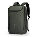 Olive green MarkRyden Compacto Pro top seller backpack with futuristic design, large capacity, multiple zippered compartments, USB charging port, and padded shoulder straps for daily use.