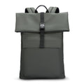 Gray roll-top Mark Ryden anti-theft daily commute backpack with buckle